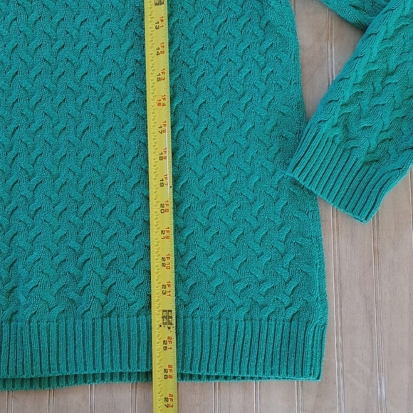 Croft & Barrow Classic Women’s Green Cable Knit Cotton Spring Sweater - Picture 5 of 8